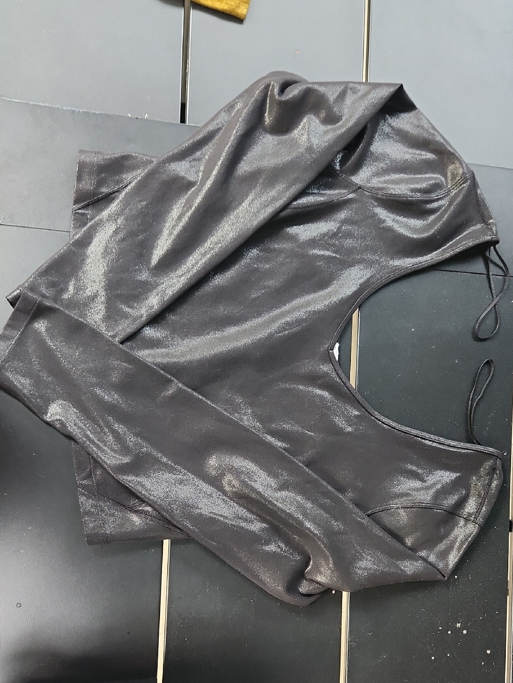 lululemon athletica Metallic Charcoal Long-Sleeve Crop Top